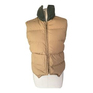Vintage Eddie Bauer Reversible Vest Tan & Green Corduroy